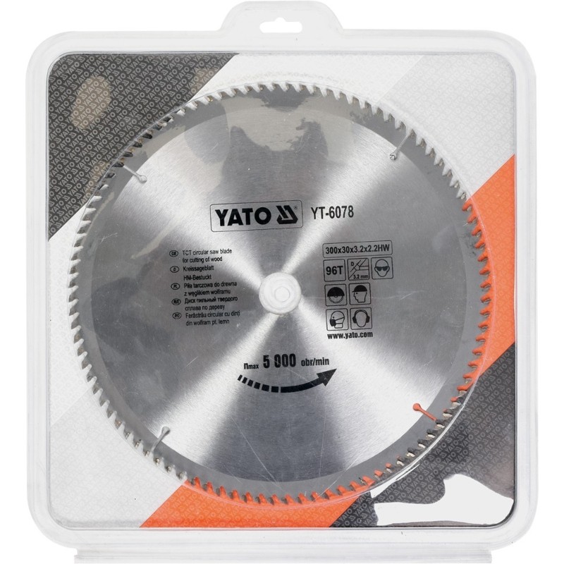 YT-6078 YATO Disc fierastrau circular pentru lemn, 300x30x3.2 mm 96T