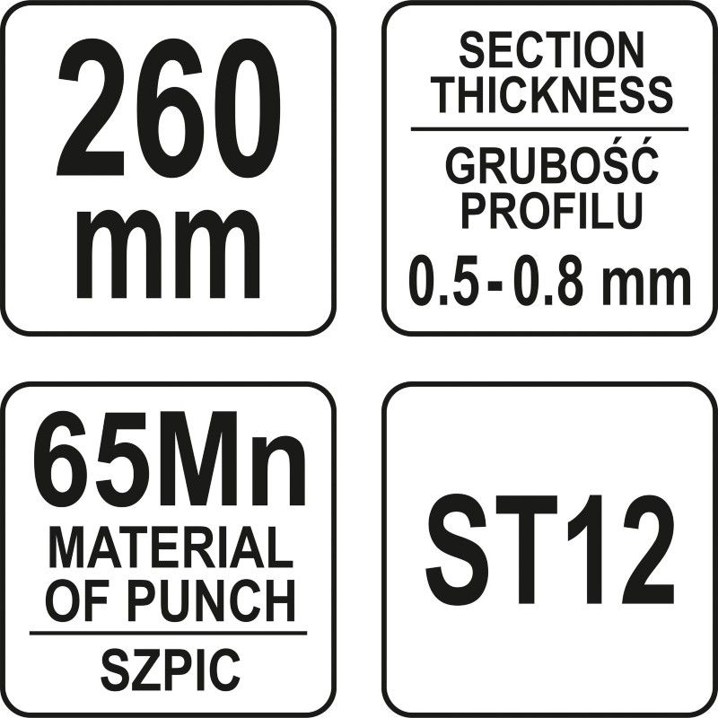 YT-51312 YATO Cleste pentru imbinat profile rigips 260mm