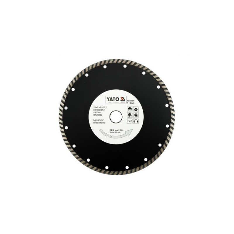 YT-6025 YATO Disc diamantat TURBO, 230 x 22.2 x 3.1 mm