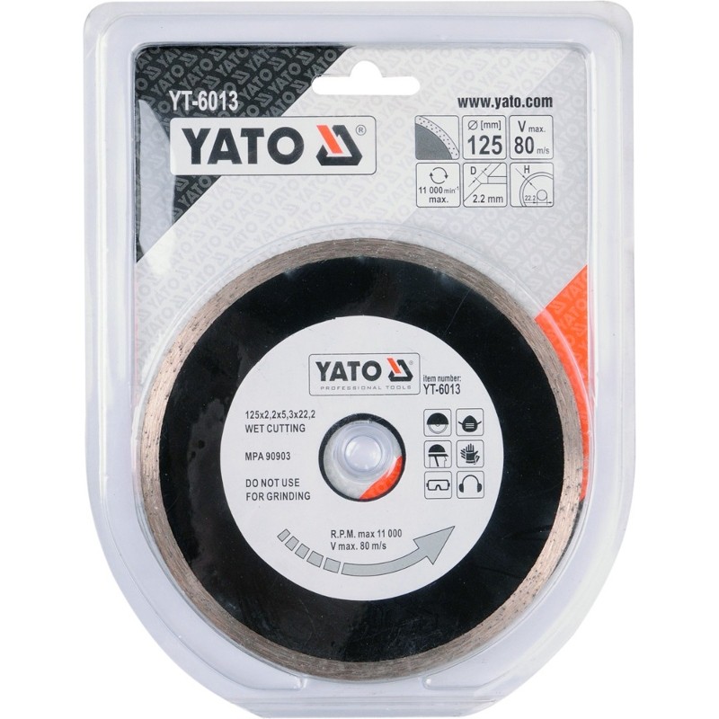 YT-6013 YATO Disc diamantat, 125 x 22.2 x 2.2 mm