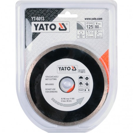 YT-6013 YATO Disc diamantat, 125 x 22.2 x 2.2 mm