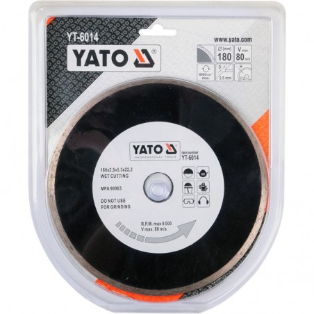 YT-6014 YATO Disc diamantat, 180 x 22.2 x 2.5 mm