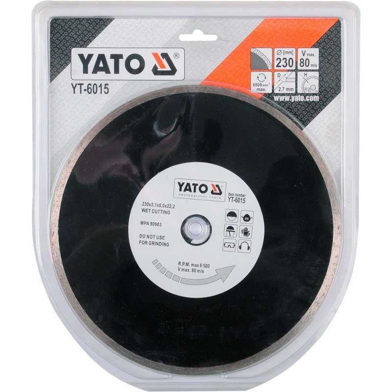 YT-6015 YATO Disc diamantat, 230 x 22.2 x 2.7 mm