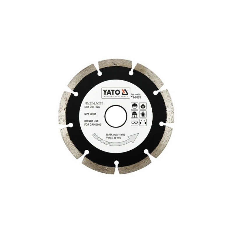 YT-6004 YATO Disc diamantat segmentat, 180 x 22.2 x 2.5 mm