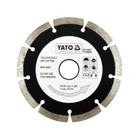 YT-6004 YATO Disc diamantat segmentat, 180 x 22.2 x 2.5 mm