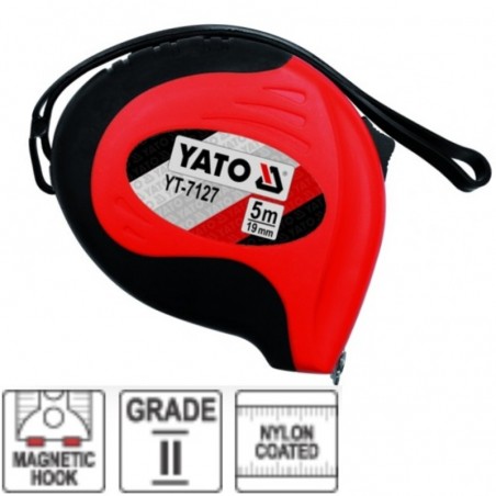 YT-7127 YATO Ruleta banda metal cap magnetic,lungime 5 m,latime 19 mm