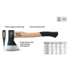 YT-8002 YATO Topor 800 gr, lungime 380 mm, coada de lemn