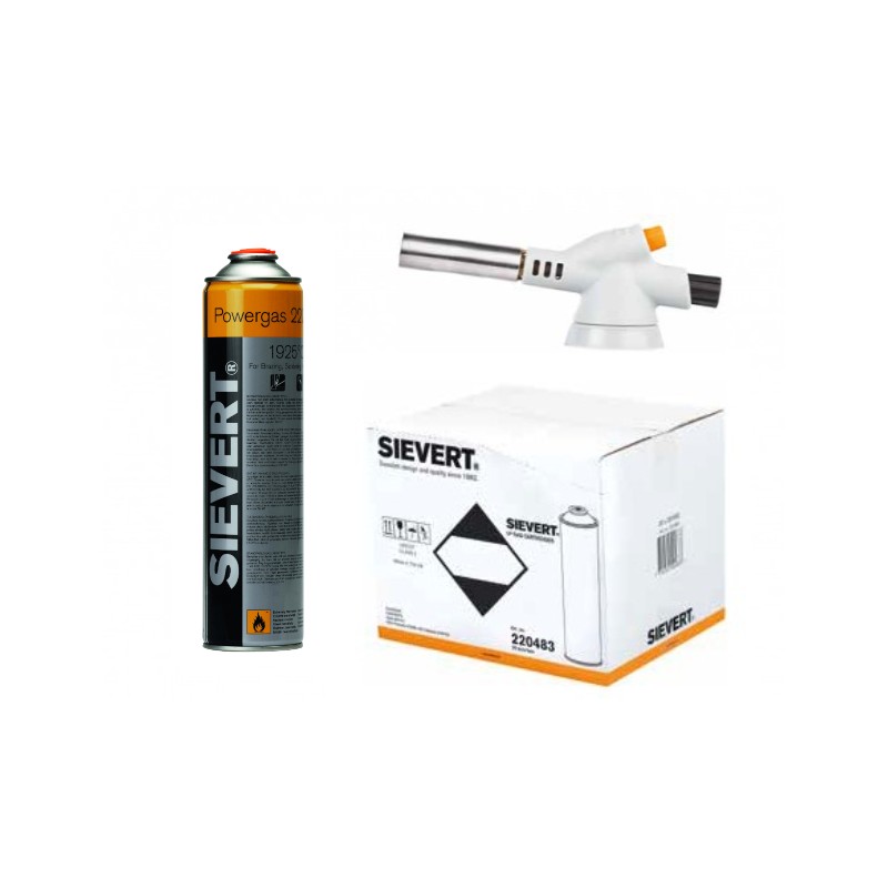 220483+228102 SIEVERT Kit Lampa de gaz Powergas Jet si set 60 tuburi gaz