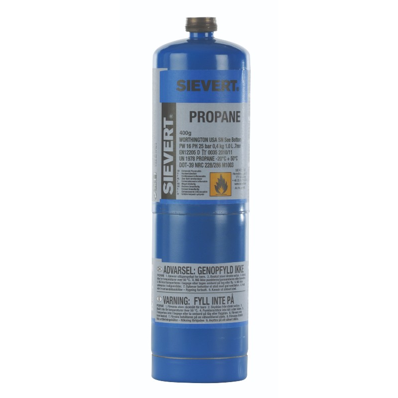 220983 SIEVERT Butelie propan 400g/788ml, racord US (UNEF 1")