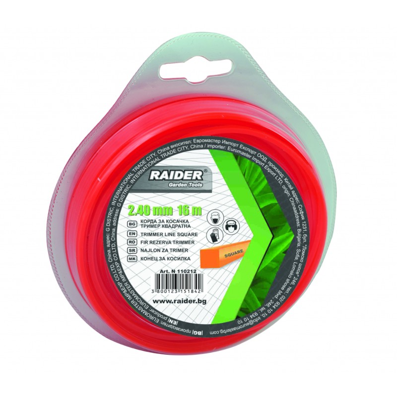 110212 RAIDER Fir trimmer patrat 2.4mm, lungime 15m
