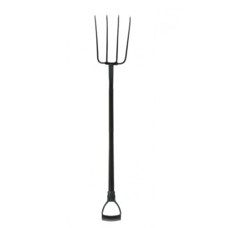 35813 FLO Furca maner metalic, cu 4 dinti