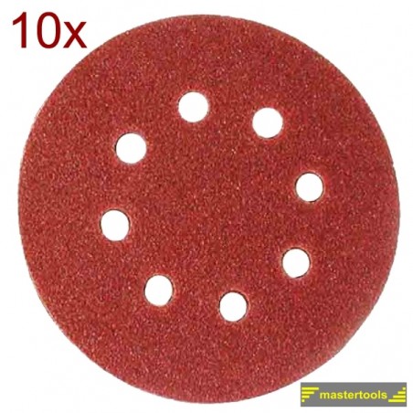 181104 RAIDER Set 10 benzi smirghel cu gauri 125 mm, granulatie 240
