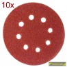 181104 RAIDER Set 10 benzi smirghel cu gauri 125 mm, granulatie 240