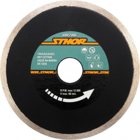 08786 STHOR Disc diamantat continuu H5, 125 x 2 x 22.2 mm