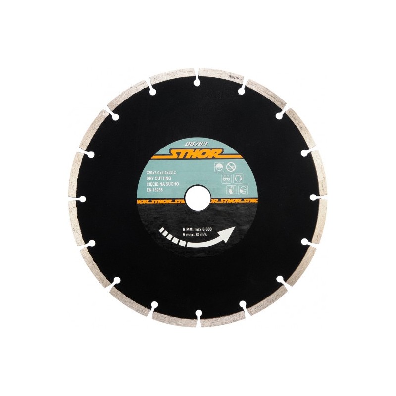 08783 STHOR Disc diamantat segmentat H7, 230 x 2.4 x 22.2 mm