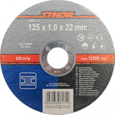 08171 STHOR Disc debitat metale, 125 x 1 x 22 mm