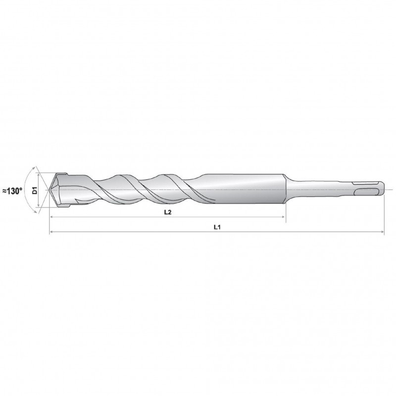 153663 RAIDER Burghiu beton 8X260 mm, prindere SDS PLUS, cap cruce