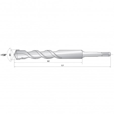 153663 RAIDER Burghiu beton 8X260 mm, prindere SDS PLUS, cap cruce