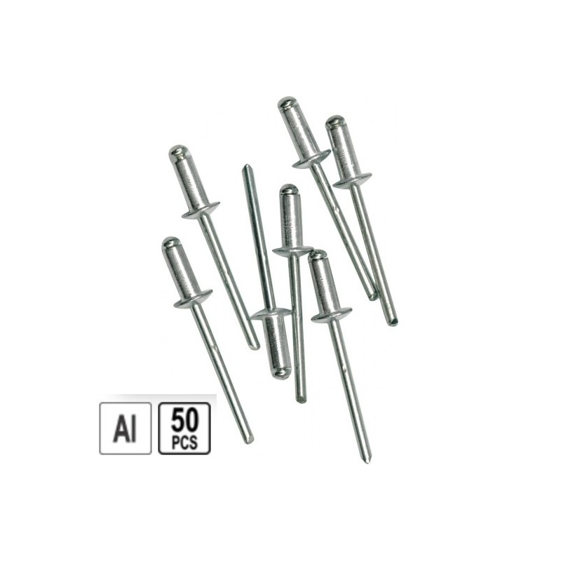 70320 VOREL Set 50 nituri pop aluminiu,lungime 6.4 mm,diametru 3.2 mm