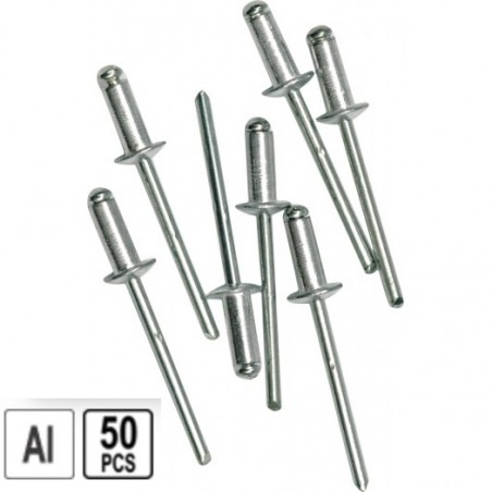 70330 VOREL Set 50 nituri pop aluminiu,lungime 9.6 mm,diametru 3.2 mm