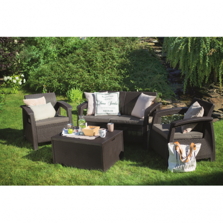 09131-599-01 KETER Set mobilier gradina maro Corfu Box