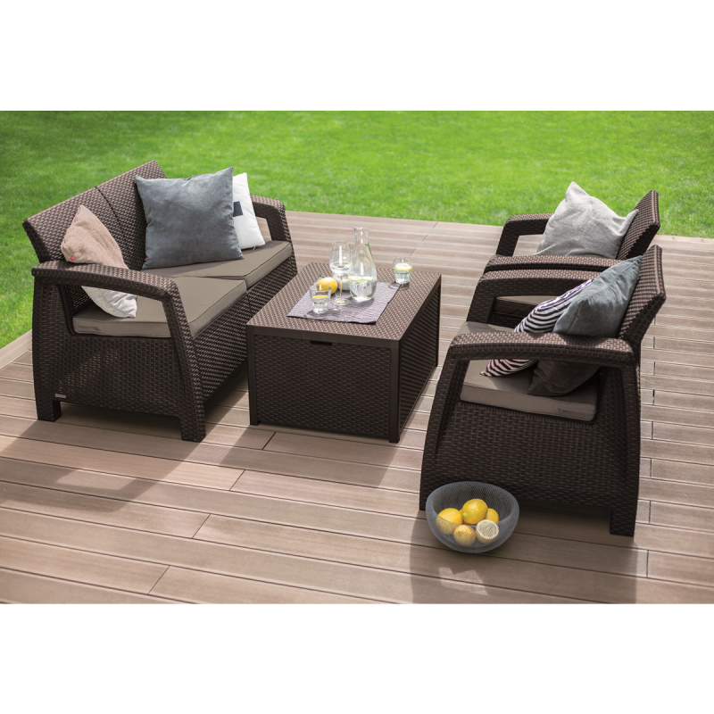 09131-599-01 KETER Set mobilier gradina maro Corfu Box