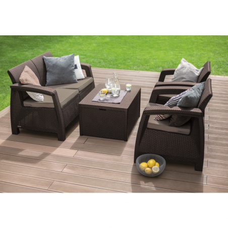 09131-599-01 KETER Set mobilier gradina maro Corfu Box