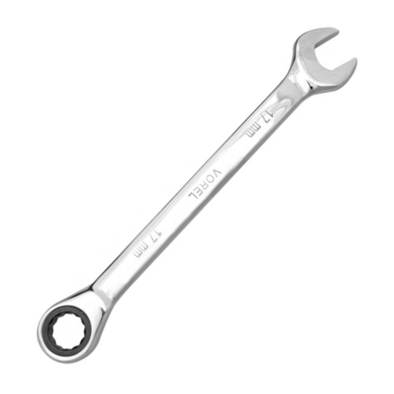 52653 VOREL Cheie combinata cu clichet 11 mm, lungime 165 mm, 72 dinti