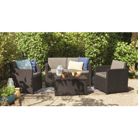17200031599 KETER Set mobilier gradina maro Monaco