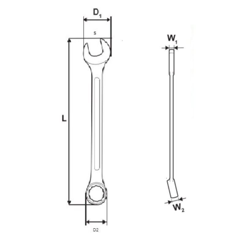 52656 VOREL Cheie combinata cu clichet 14 mm, lungime 190 mm, 72 dinti