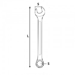 51680 VOREL Cheie combinata satinata, dimensiune 15 mm