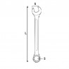 51681 VOREL Cheie combinata satinata, dimensiune 16 mm