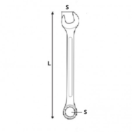 51693 VOREL Cheie combinata satinata, dimensiune 28 mm