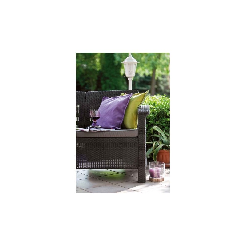 09120-599-00 KETER Canapea cu 3 locuri maro Corfu Love Seat