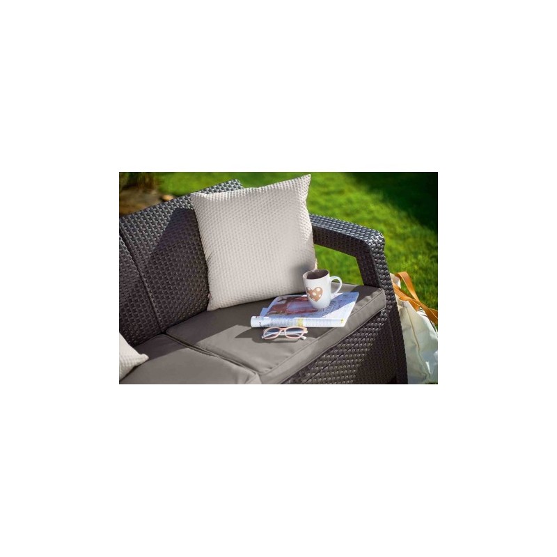 09120-599-00 KETER Canapea cu 3 locuri maro Corfu Love Seat