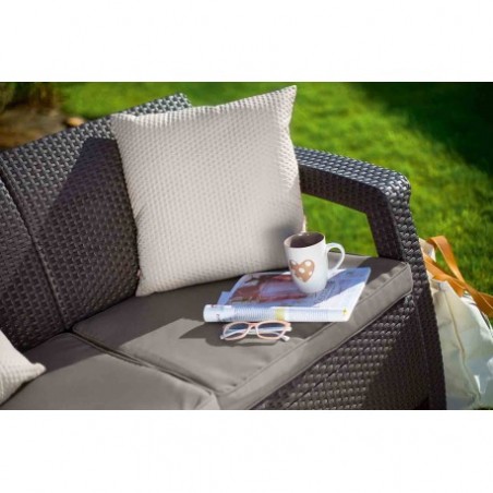 09120-599-00 KETER Canapea cu 3 locuri maro Corfu Love Seat