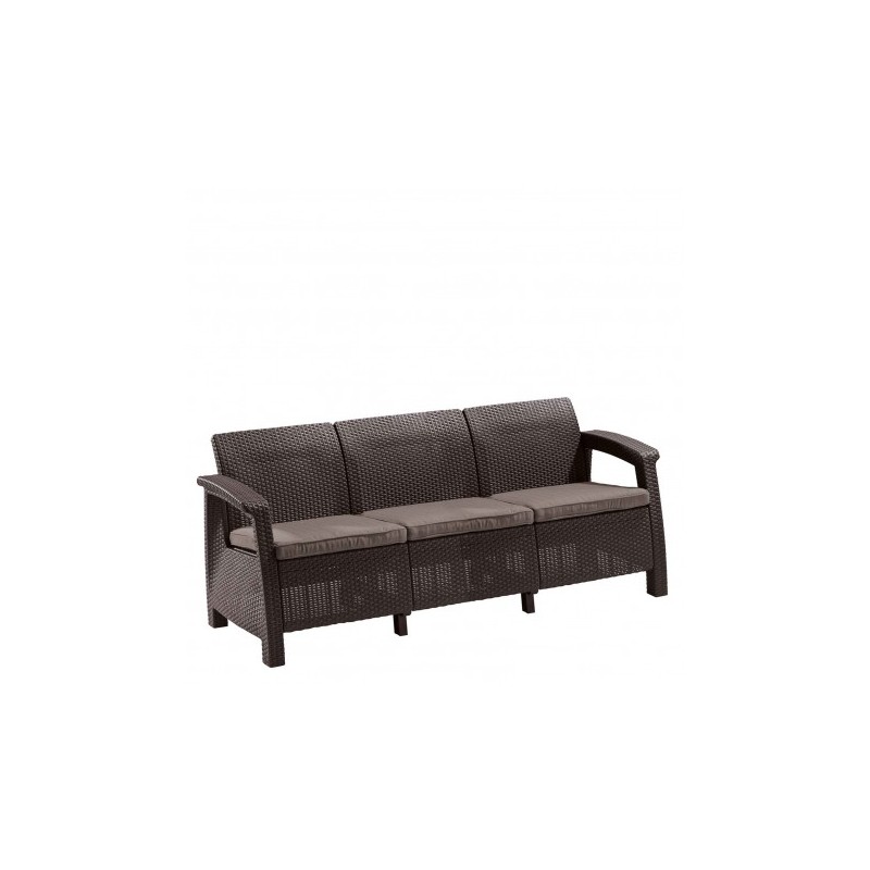 09120-599-00 KETER Canapea cu 3 locuri maro Corfu Love Seat