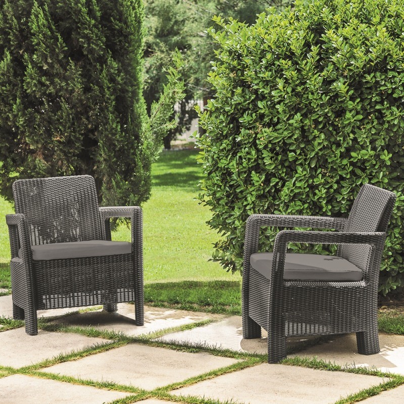 233193 KETER Set 2 scaune de gradina graphite Tarifa
