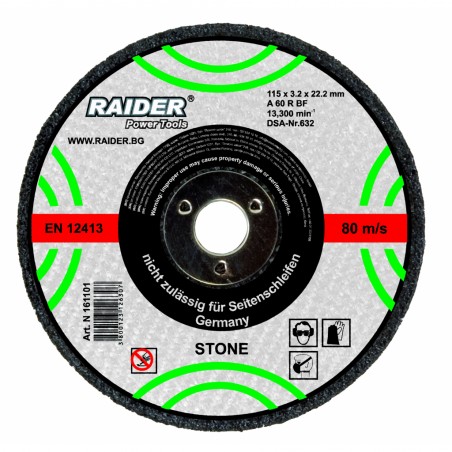 161102 RAIDER Disc pentru taiat piatra, 180x22.2x3.2 mm