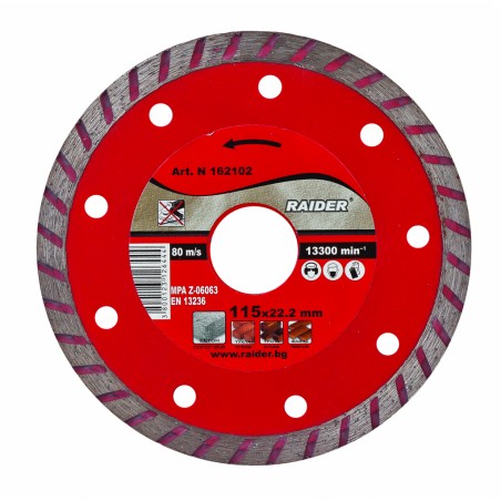 162105 RD-DD06 RAIDER Disc diamantat Turbo 125x22.2mm