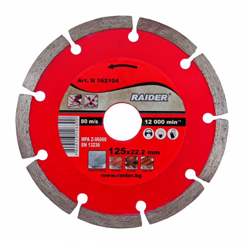 162104 RD-DD02 Disc diamantat segmentat, taiere uscata, 125x22.2mm