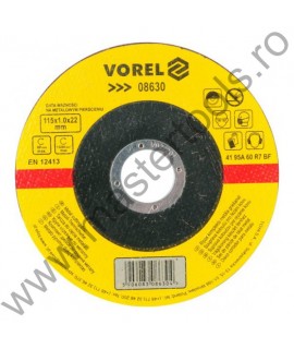 08630 VOREL Disc abraziv pentru debitat metale, 115 x 22.2 x 1 mm