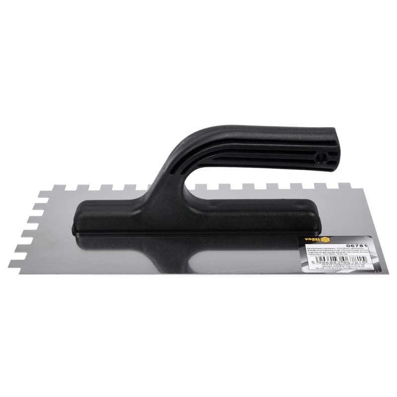 06781 VOREL Gletiera inox crestata, 130 x 280 mm, dinti 10 x 10 mm