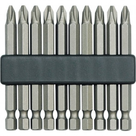 65640 VOREL Set 10 biti cu varf Philips PH2, lungime 50 mm