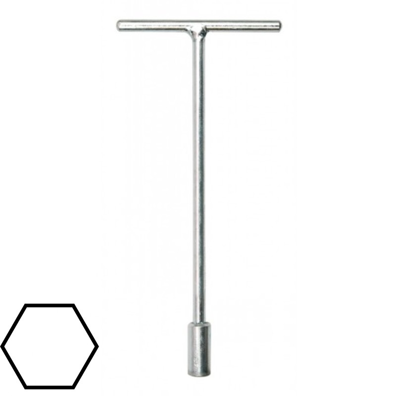 56780 VOREL Cheie tubulara hexagonala 10 mm, lungime 190 mm, tip T