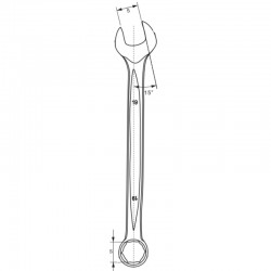 51180 VOREL Cheie combinata 18 mm, capat inclinat 15 grade