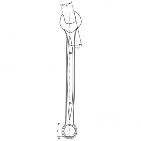 51210 VOREL Cheie combinata 21 mm, capat inclinat 15 grade