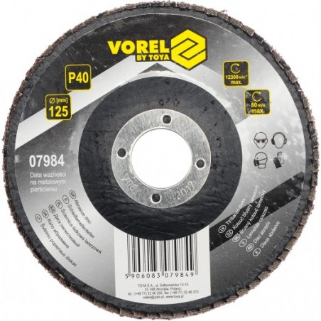07984 VOREL Disc pentru slefuire, diametru 125 mm, granulatie 40