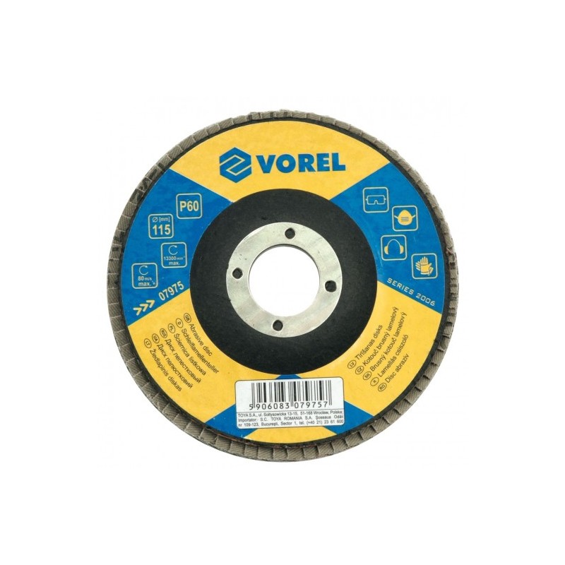 07986 VOREL Disc pentru slefuire, diametru 125 mm, granulatie 80