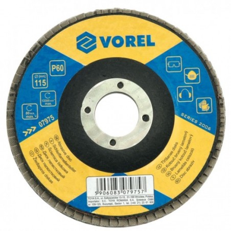 07986 VOREL Disc pentru slefuire, diametru 125 mm, granulatie 80
